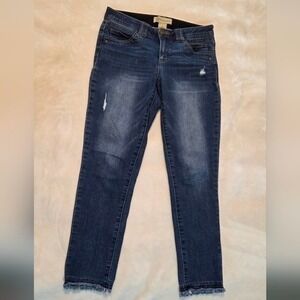 Democracy Ab Technology Skinny Jeans Raw Hem Stretch Denim Clean Girl Size 4